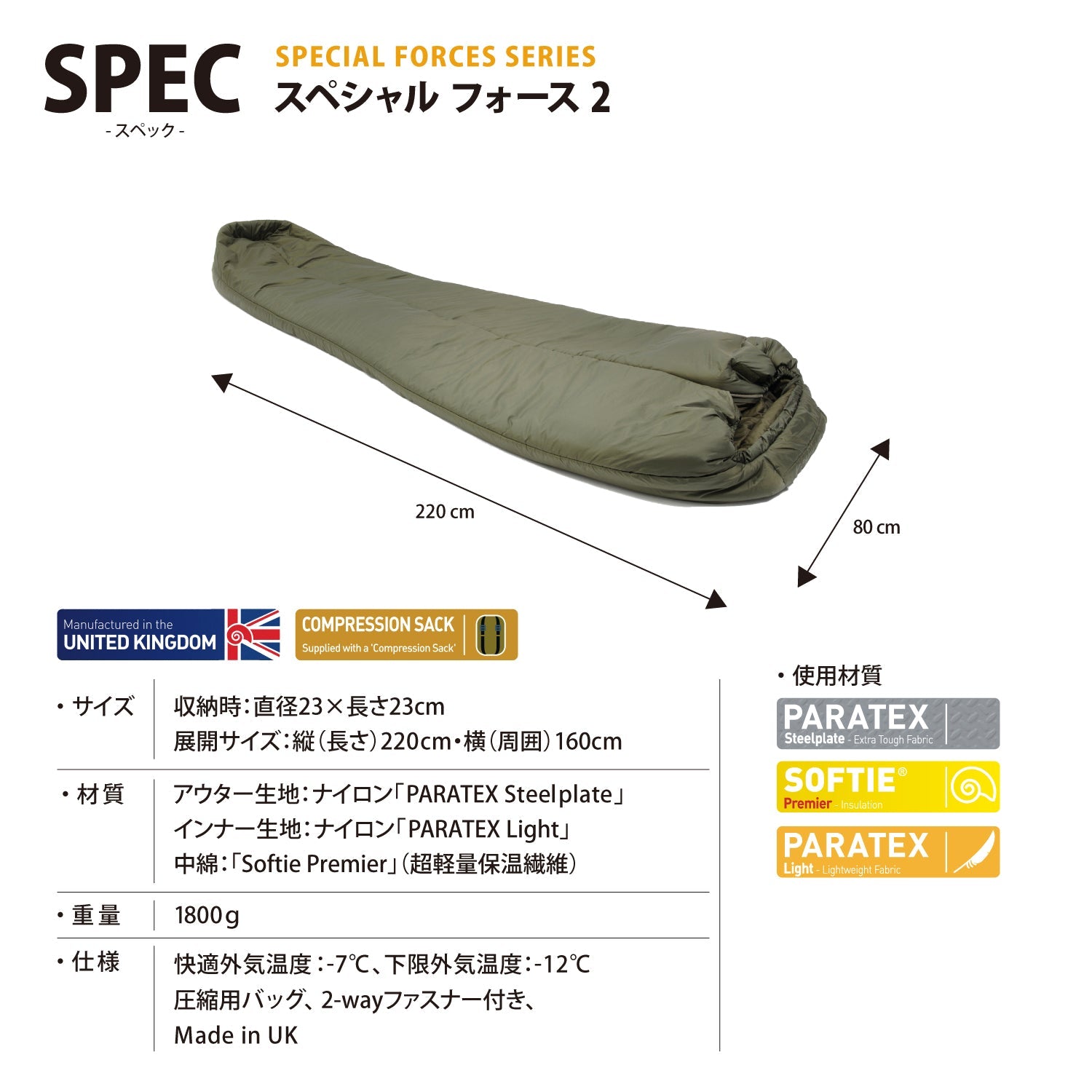Snugpak(スナグパック) スペシャル フォース 2 (単色)
