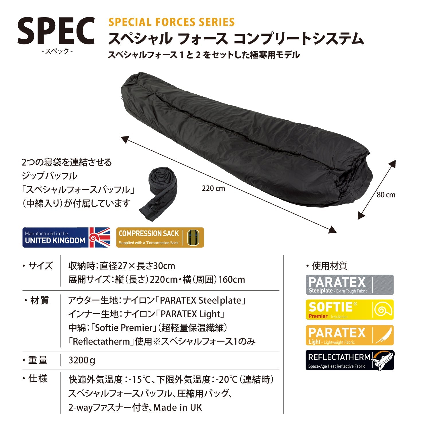 Snugpak(スナグパック) スペシャルフォース コンプリートシステム (単色)