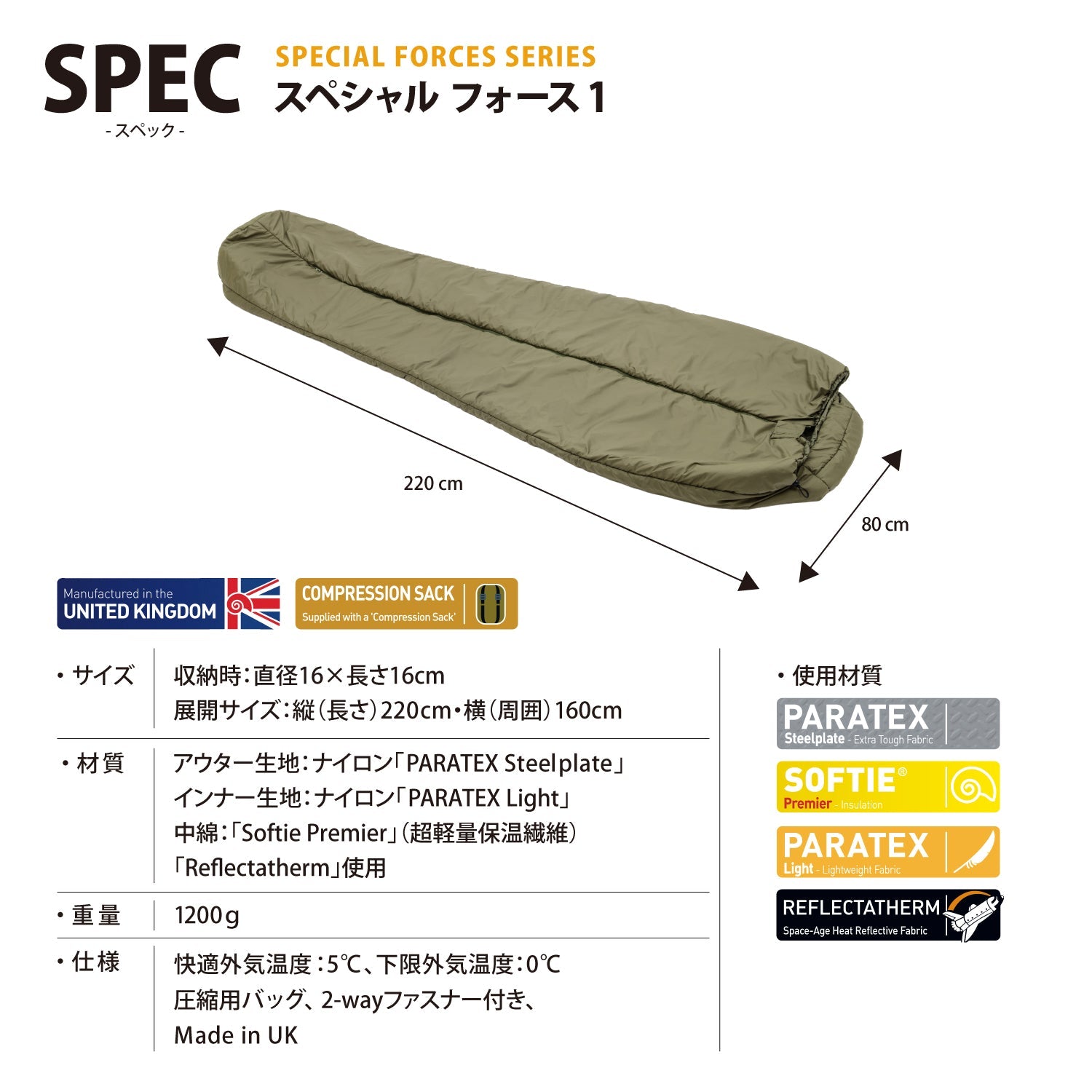 Snugpak(スナグパック) スペシャル フォース 1 (単色)