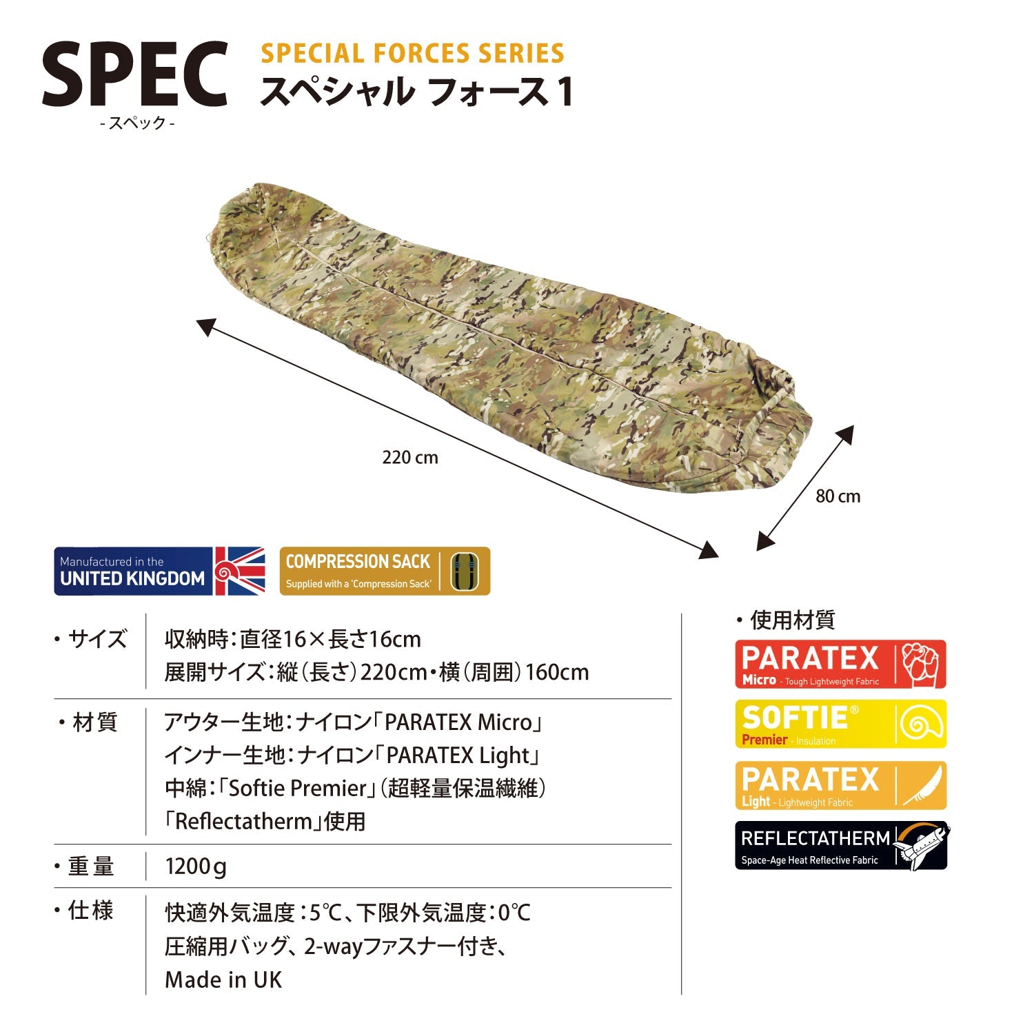 Snugpak(スナグパック) スペシャル フォース 1 マルチカム